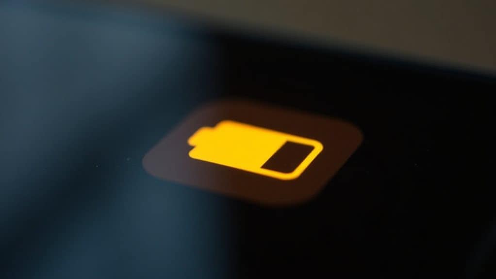 yellow battery warning signal