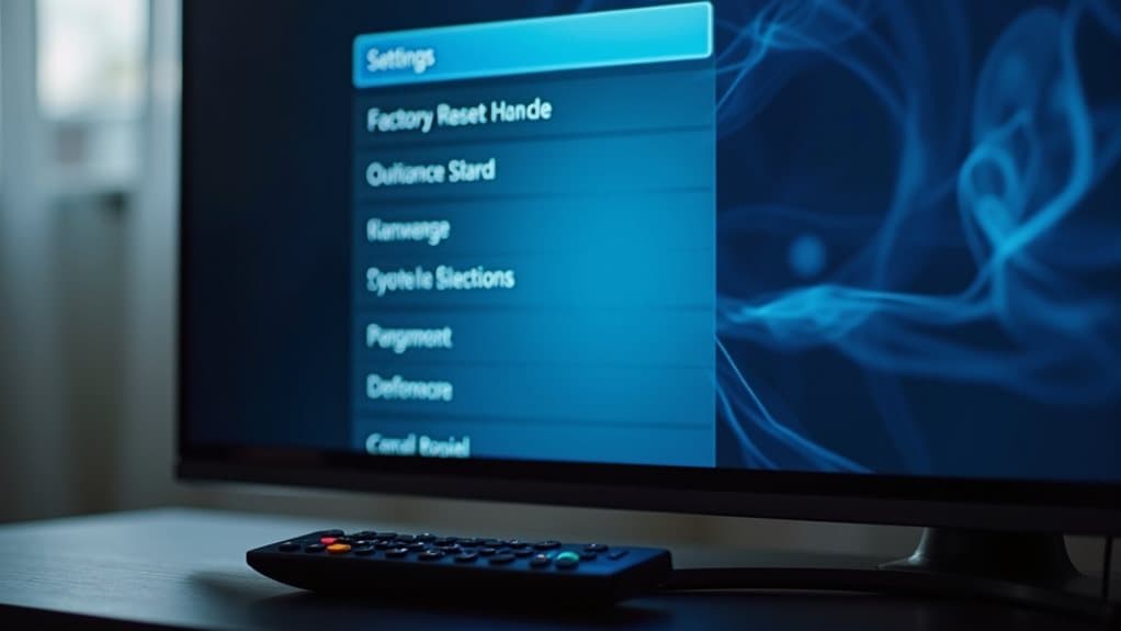 factory reset using settings