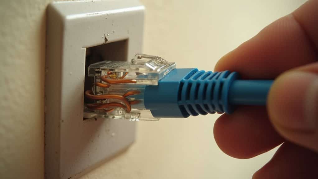 inspect ethernet cable damage