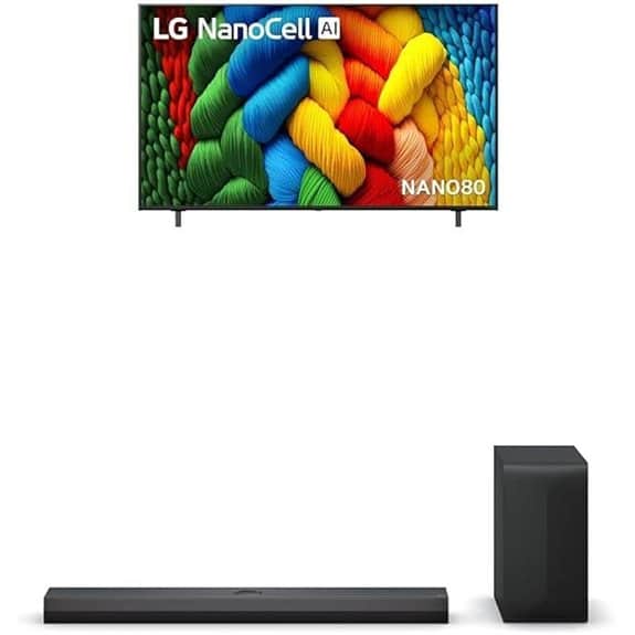 LG 65 NANO80A AI LED UHD 4K Smart TV (65NANO80ASA) with S70TY Soundbar