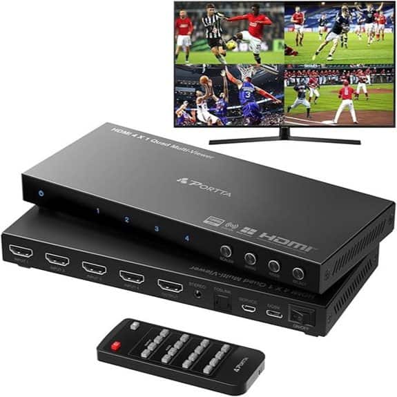 PORTTA HDMI 4x1 Multiviewer Switch