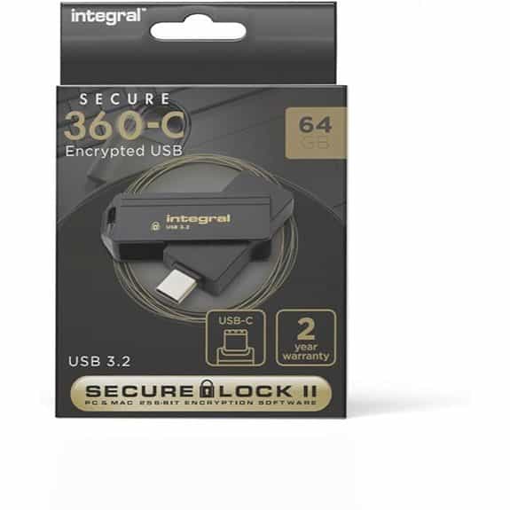 Integral Secure 360-C 64GB USB-C Flash Drive
