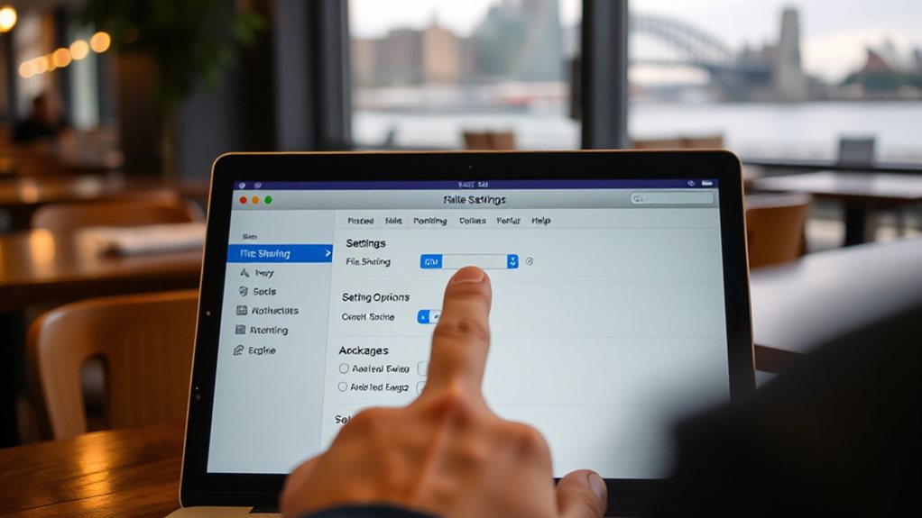 disable file sharing on networks