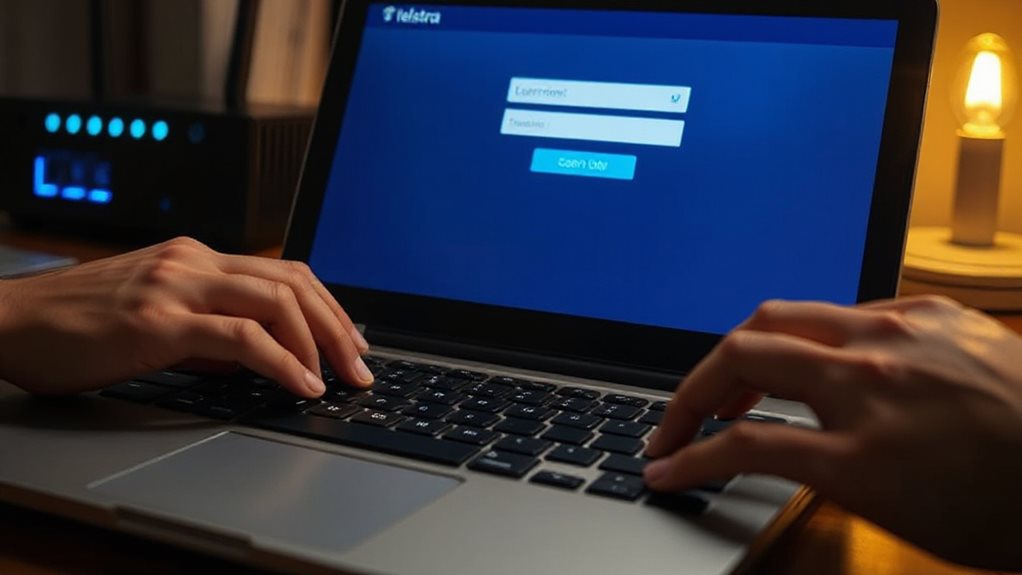 log in telstra modem