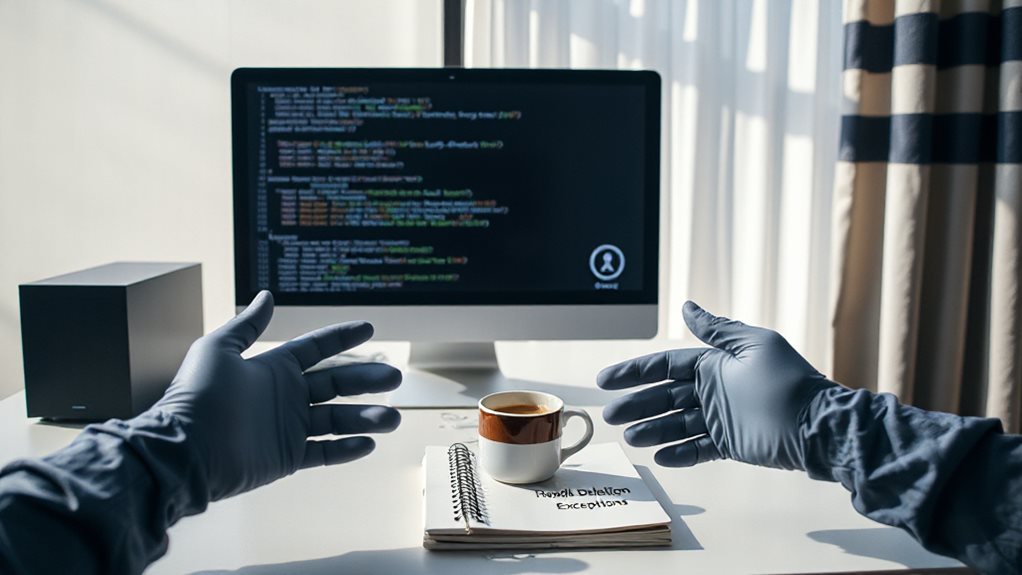 check legal exemptions before deletion