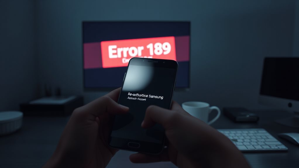 reauthenticate samsung account error 189