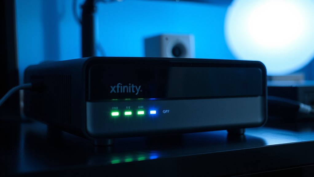 xfinity modem online light off