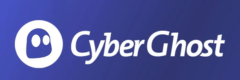 CyberGhost logo on purple background