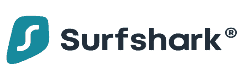 Surfshark logo with teal icon and wordmark