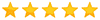 Five gold stars rating icon