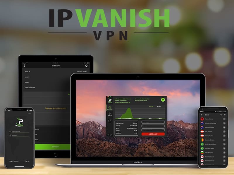 IPVanish VPN app on multiple devices